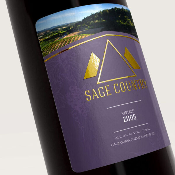 UP Foil and Embosed Label Wine and Beverage Product Image B GOLD