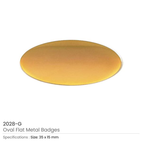 Oval Flat Metal Badges 2028 G