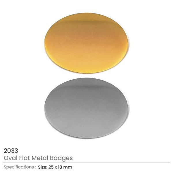 Oval Flat Metal Badges 2033 01