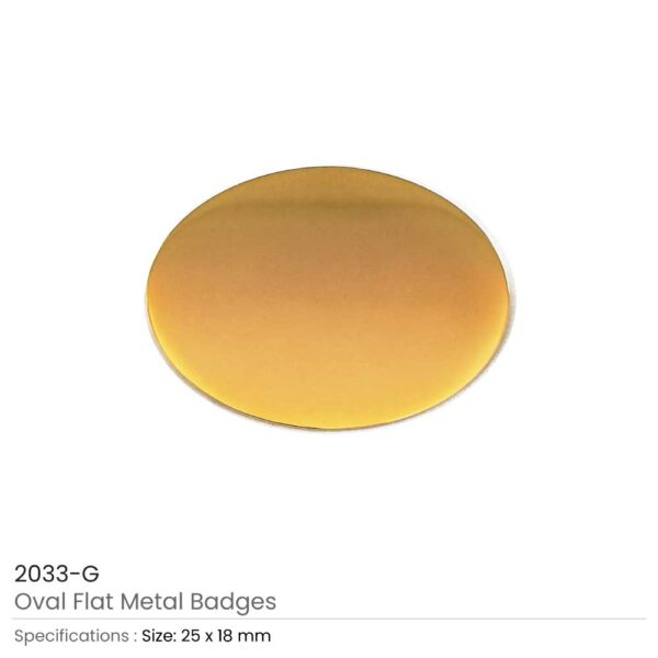 Oval Flat Metal Badges 2033 G