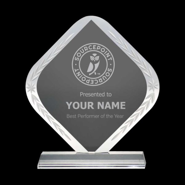 Rhombus Shaped Crystal Awards Printing CR 45