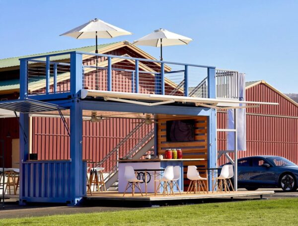 double deck shipping container trade show displays
